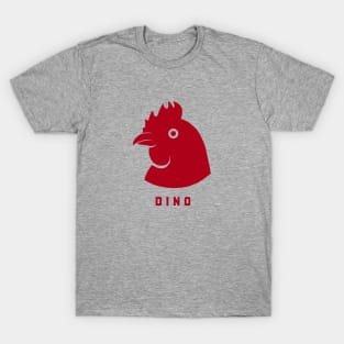 Stylized minimal design of a rooster. Art for chicken fans with red ink T-Shirt